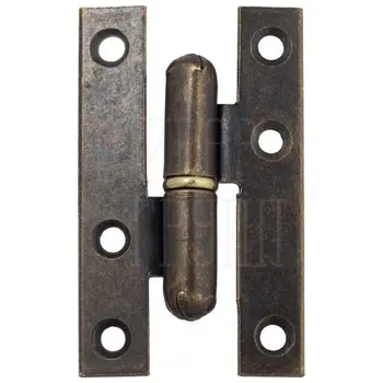 105OA080* Петля дверная бабочка разъёмная стальная ALDEGHI 80x50x1.9 античная бронза (левая)