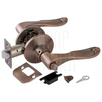 Дверная ручка-защелка Punto (Пунто) DK630 (фик.) медь