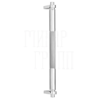 Дверная ручка-скоба Pasini 'Techno' 4070 (385/350 mm) матовый + полированный хром