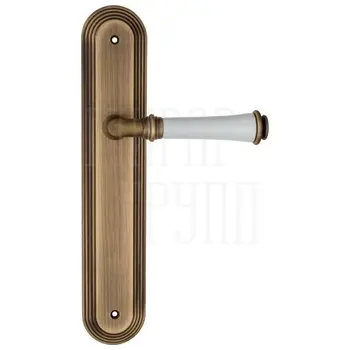 Дверная ручка Fratelli Cattini 'GRACIA CERAMICA BIANCO' на планке PL288 матовая бронза