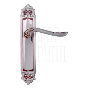 Дверная ручка на планке Melodia 285/229 'Daisy' французское серебро