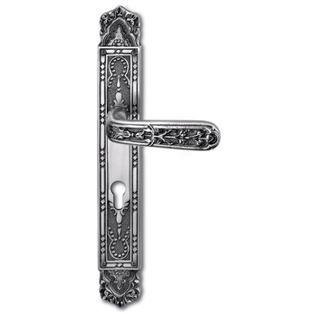 Дверная ручка на планке Salice Paolo 'Riyadh' 4311/2 серебро с патиной (pass)