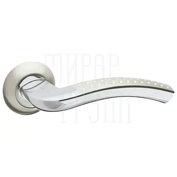 Дверная ручка на круглой розетке Fuaro (Фуаро) 'LOUNGE' AR 130 mm матовый никель + хром