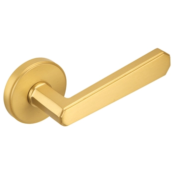 Дверная ручка из латуни Ghobestir 'ORRIS Collection' G025 на круглом основании матовое золото