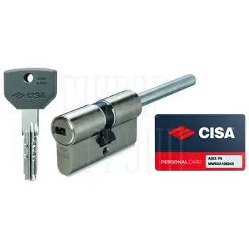 Цилиндр CISA серии ASIX P8 ключ-шток 60 mm (25+10+25) никель