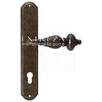 Дверная ручка Extreza 'TESLA' (Тесла) 315 на планке PL01 античная бронза (cyl)