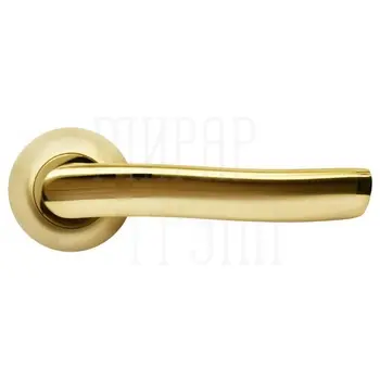 Дверная ручка на круглой розетке RUCETTI RAP 3 полированное золото