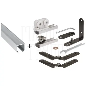 Система дверь-книжка FOLDING/40 + направляющая 1 м никель