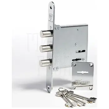 Замок врезной механический сувальдный Rav Bariach никель