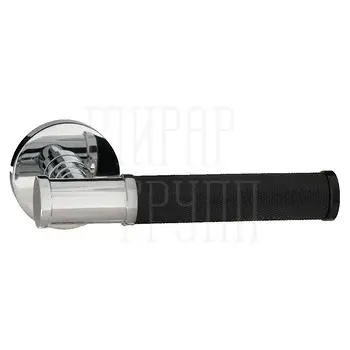 Дверная ручка на розетке RIVET 705 CP/BL R хром/черный