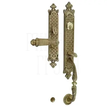 Ручка для входной двери Mestre OJ 3604 с замком и ключами матовая античная латунь