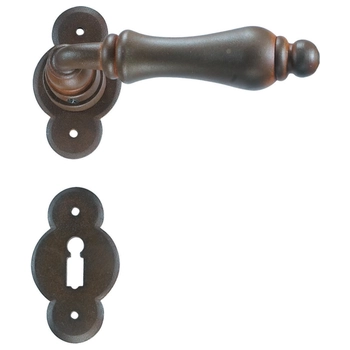 Дверная ручка кованая раздельная Galbusera ART. 2501 'BERLINO' античная ржавчина