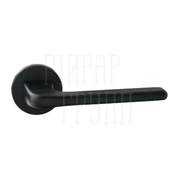 Дверная ручка на круглой розетке 410 TOP BL R черный
