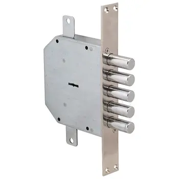 Замок Mottura (Моттура) врезной сувальдный 50.798-S (левый) ключ 40 мм без накл. никель