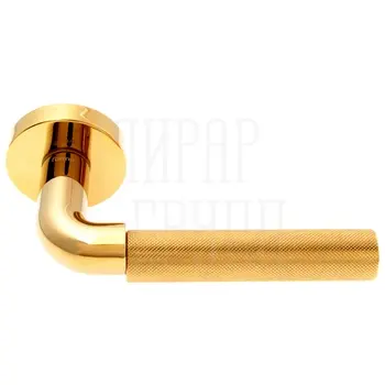 Дверная ручка на круглой розетке Forme 524 'SHINOBI' золото PVD