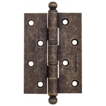 Дверная петля универсальная с круглым колпачком Fratelli Cattini CR102 102x75x3 античная бронза