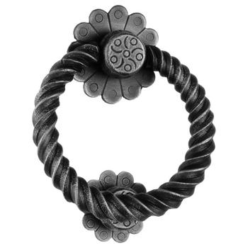 Дверная рчка-гонг(стучалка) кованая стальная Galbusera Art.608 BATTENTE античный черный