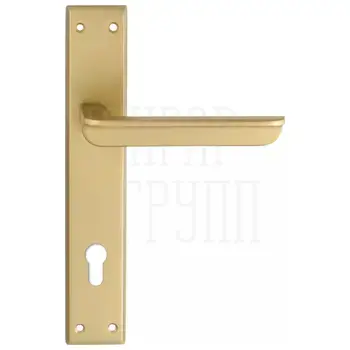 Дверная ручка Extreza 'FOSSA' (Фосса) 136 на планке PL13 матовая латунь (CYL)