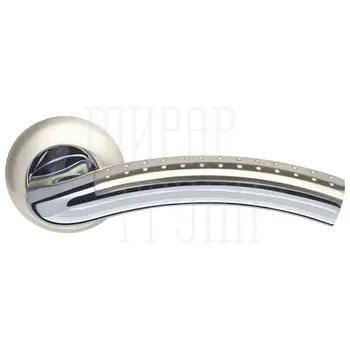 Ручка раздельная на круглой розетке Armadillo 'Libra' LD26 матовый никель + хром