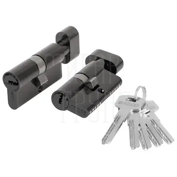 Цилиндровый механизм Fuaro (Фуаро) (200 ZM/90) 2000ZM Knob 90 (35+10+45) с вертушкой черный