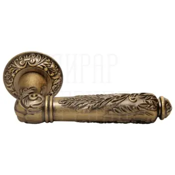 Дверная ручка на круглой розетке RUCETTI RAP-CLASSIC 7 бронза состаренная