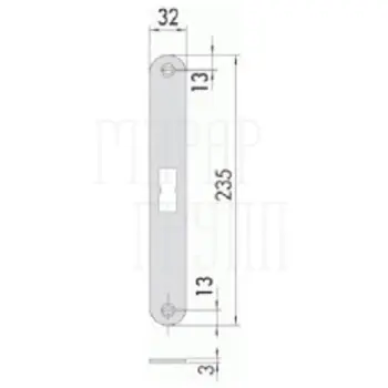 Ответная планка для врезной антипаники Cisa 1.07073.20.0 никель