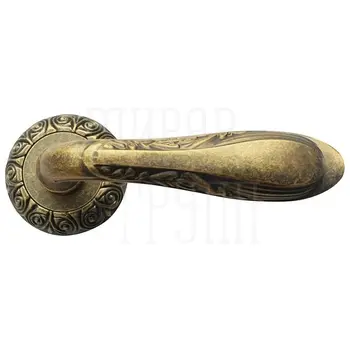 Дверная ручка на круглой розетке BUSSARE 'CASTELO' A-71-20 античная латунь