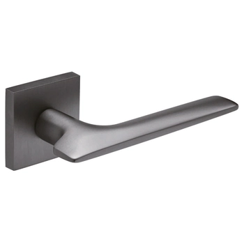 Дверная ручка из латуни Ghobestir 'CITY Collection' 019 на квадратном основании графит