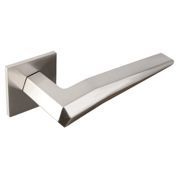 Дверная ручка из латуни Ghobestir 'CITY Collection' G037 на тонком квадратном основании сатин никель