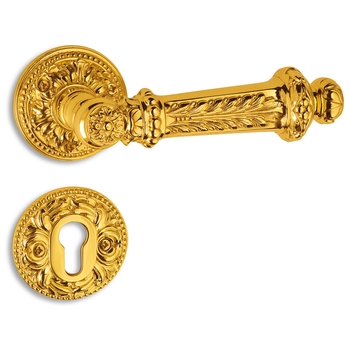 Дверная ручка на розетке Salice Paolo 'Paestum' 3117 золото 24к