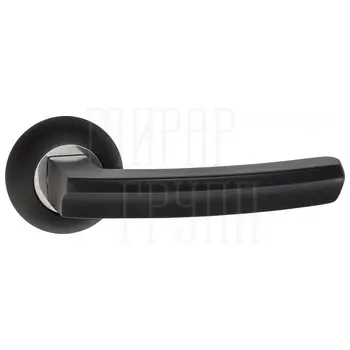 Дверные ручки Puerto (Пуэрто) INAL 550-08 на круглой розетке черный + полированный хром