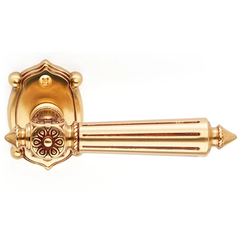 Дверная ручка на фигурной розетке Pasini 'Patrizio' французское золото