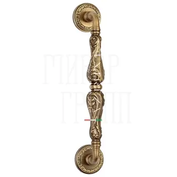 Ручка дверная скоба Extreza 'Greta' (Грета) на круглых розетках R06 матовая бронза