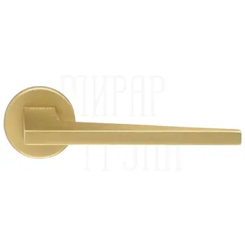 Дверная ручка Extreza Hi-tech 'AZIMUT-2' 102 на круглой розетке R16 матовое золото