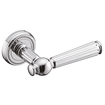 Дверная ручка из латуни Ghobestir 'CLASSIC Collection' 1513 на круглом основании полированный хром