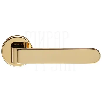 Дверная ручка Extreza Hi-tech 'RUBI' (Руби) 121 на круглой розетке R16 полированное золото