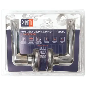 Ручка Punto (Пунто) защелка DK610/BK (фик.) хром