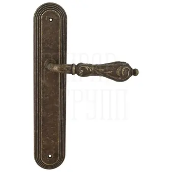 Дверная ручка Extreza 'GRETA' (Грета) 302 на планке PL05 античная бронза