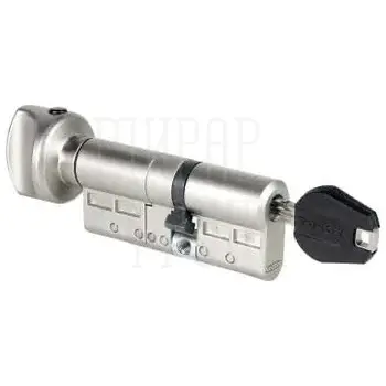 Профильный цилиндр Tokoz PRO 400 (Чехия) ключ-вертушка CV PRO400/PRO400 033/030 T04 SPS-SZ 66 mm (28+10+28) с функцией анти-рейдер никель + флажок