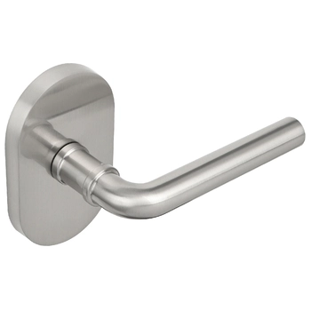 Дверная ручка из латуни Ghobestir 'REBECCA' G023 на овальном основании матовый никель