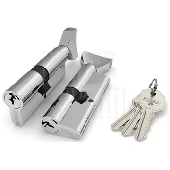 Цилиндровый механизм Fuaro (Фуаро) (100 CM/80) 1000CMKnob 80 mm (35+10+35) 3Key с вертушкой хром