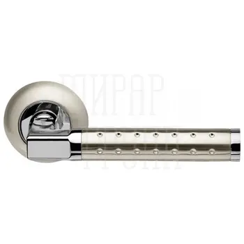 Дверная ручка Armadillo на круглой розетке 'Eridan' LD37 матовый никель + хром