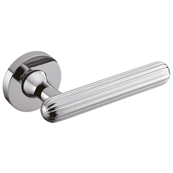 Дверная ручка из хрома Ghobestir 'UNIQA Collection' 012 на круглой розетке полированный хром