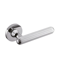 Дверная ручка из хрома Ghobestir "UNIQA Collection" 012 на круглой розетке