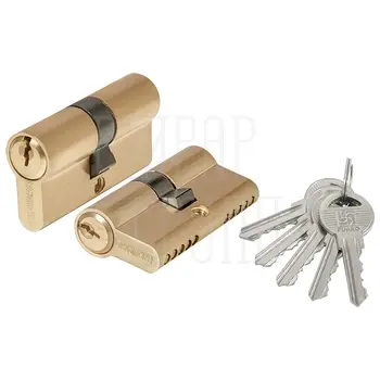 Цилиндровый механизм ключ-ключ Fuaro (Фуаро) 1000ZA Key 60 mm (25+10+25) сатинированное золото