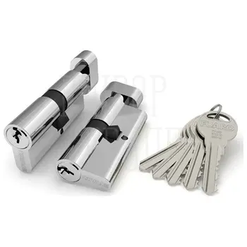 Цилиндровый механизм Fuaro (Фуаро) с вертушкой R302/60 mm (25+10+25) хром