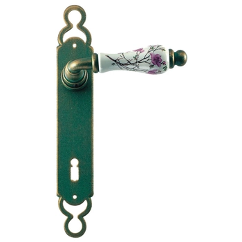 Дверная ручка кованая на планке Galbusera ART. 1-10 'VIENNA' античный черный