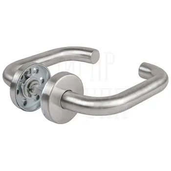 Дверная ручка на круглой розетке Fuaro (Фуаро)  R.DSS201-0203/19 (9х125 мм) INOX 201
