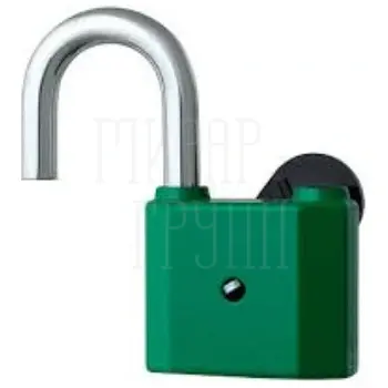 Замок навесной Tokoz (Чехия) 800/40L с пластиковой шторкой зеленый