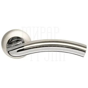 Дверная ручка Armadillo на круглой розетке 'Libra' LD27 матовый никель + хром